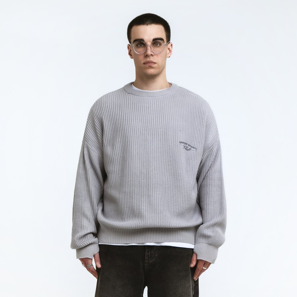 Dissident Brand BHC Sweater in Light Grey