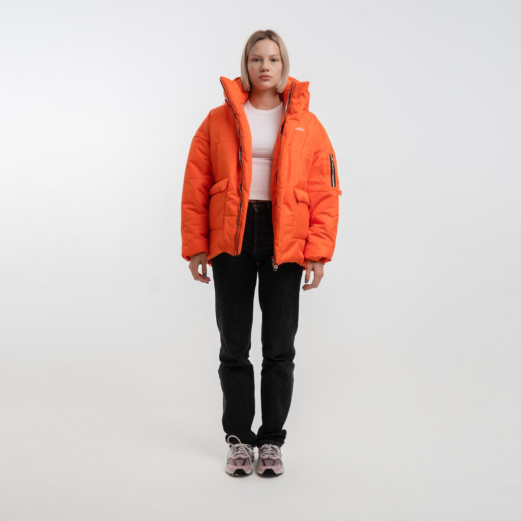 Dark orange store puffer jacket