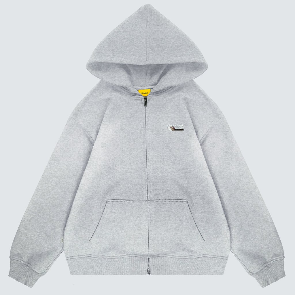 Dissident Brand | Gear Oversized Zip Hoodie in Grey Melange
