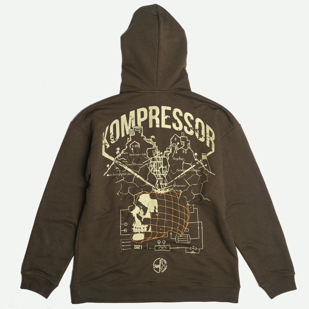 Dissident Brand Kompressor Hoodie in Khaki