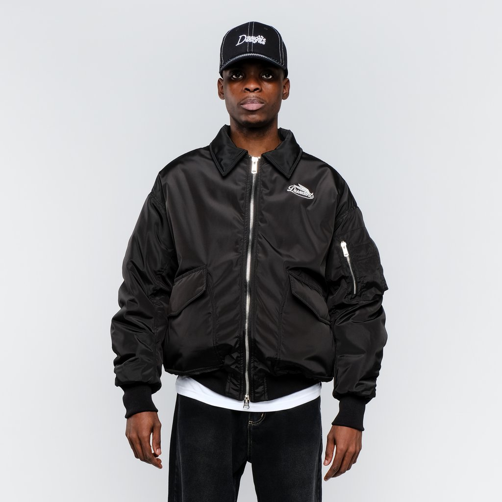 Dissident Brand Utopie Oversized Bomber Jacket in Black