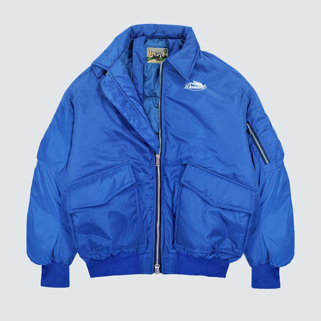 Dissident Brand Utopie Oversized Bomber Jacket in Blue